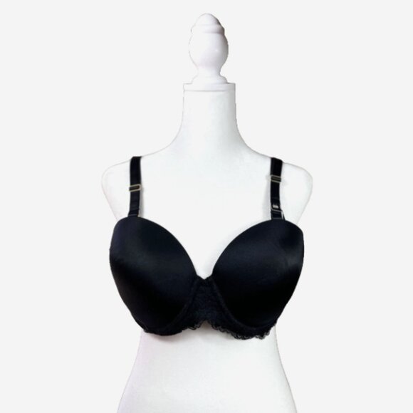 City Chic Black Pink Push-Up Bra 42B Strapless Optional NWT - Picture 1 of 11